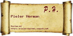 Pieler Herman névjegykártya